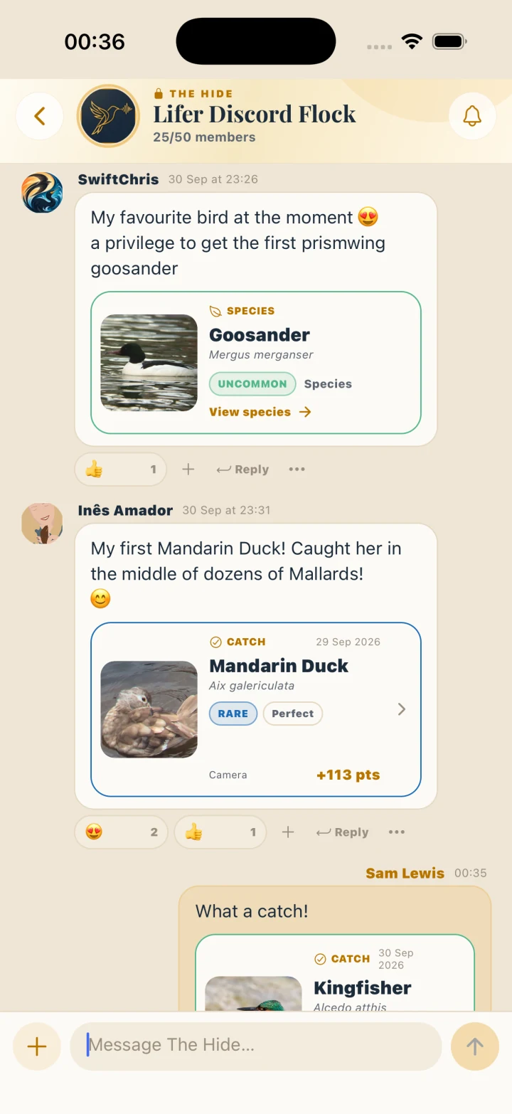 A private Flock with its shared list and leaderboard